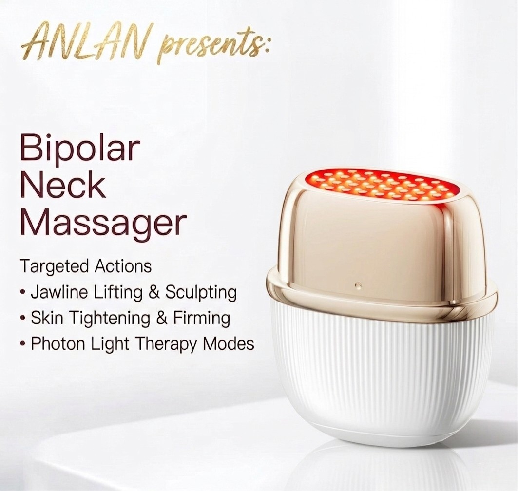 ANLAN Multi-Polar RF Beauty Device EMS Facial Lifting Skin Tightening Anti-Aging Wrinkle 3 Color Light Skincare Massage 24K Gold