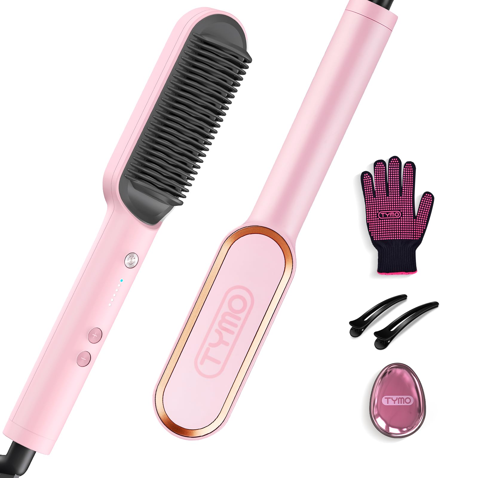 2in1 Hair Styler Straightening  Hot Comb Fast Heated Ceramic Negative Ion Curler Straightener Brush Anti-Scalding Styling Tools