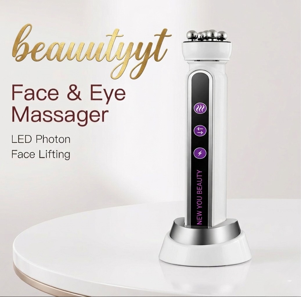 EMS Microcurrent Facial Heating Body Eye Body RF Photon Pulling Electric Rotating Roller Massage Beauty Device