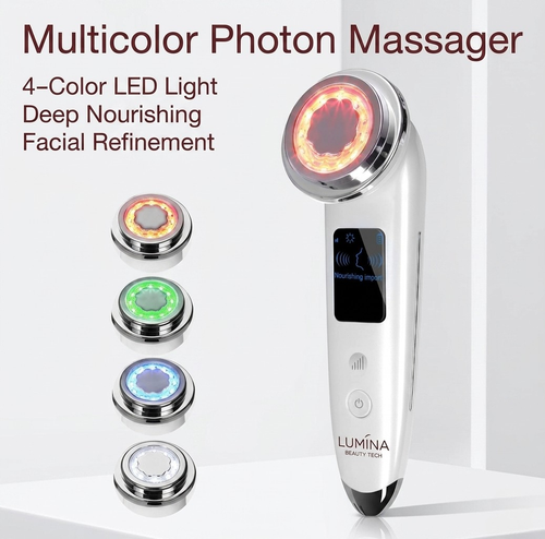 EMS Facial Massager LED Light therapy Sonic Ion Vibration Skin Tightening Face Lifting Anti Wrinkle Beauty Device Skin Care Tool