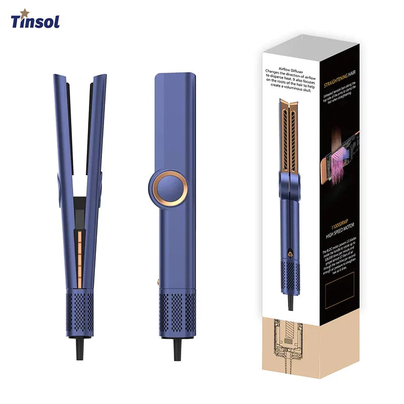 2 IN 1 Professional Hair Straightener & Hair Dryer Heat-Up Hair Flat Iron, Negative Ion Iron Long-Lasting Styling Tool Dys0n